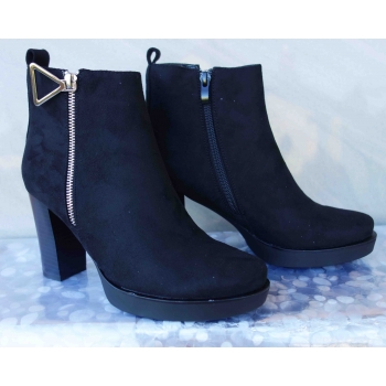 Botki czarne zamsz obcas 9 cm nr.37