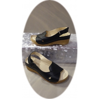 Nowe Sandały Damskie Czarne 5cm koturn 37