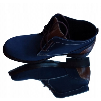 Eleganckie SZTYBLETY męskie granat+40%