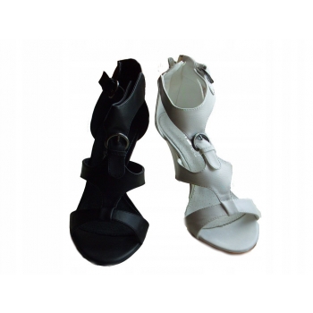Sandały Białe Gladiatorki 9cm obcas 37
