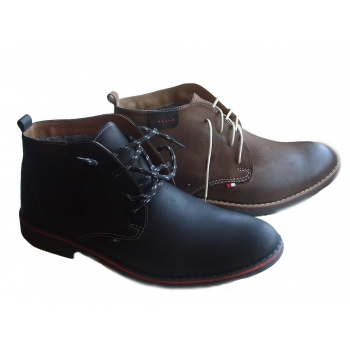 Skórzane trzewiki męskie - czarne - rozmiar 41