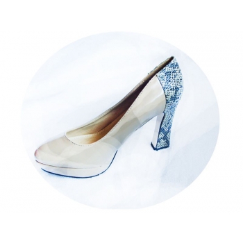 Eleganckie Czółenko Beżowe 10 cm, Rozmiar 40