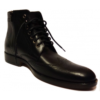 Skórzane sztyblety czarne sznurowane 41