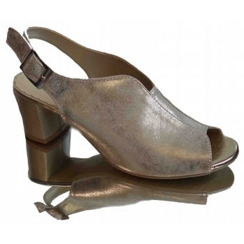 Sandałki skórzane FASHION obcas G H złote 38