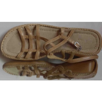 Eleganckie sandały ze skóry bezowe, rozmiar 40