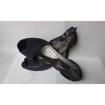 Sandały Skórzane Czarne Szpilka 9cm - Nr 37