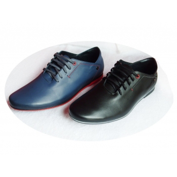 BUTY męskie MOSKAŁA skóra GRANAT 39