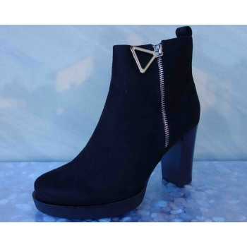 Botki czarne zamsz obcas 9 cm nr.37