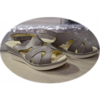 Sandały damskie popielate obcas 6 cm 37