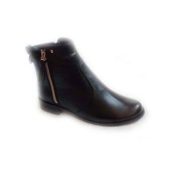 Eleganckie Skórzane Botki 3 cm Obcas - Szersze tęgości G