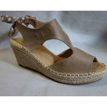 Sandały Damskie Espadryle Brąz Taupe 39