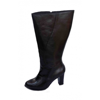 Kozaki Damskie Skóra Czarna 41