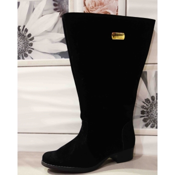Kozaki Zamszowe z Wysoką Cholewką 58 cm - Czarny 41