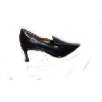 Eleganckie Czółenka na Szpilce, Skóra Naturalna, Czarny, 39