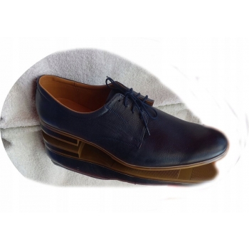 Buty Męskie Skórzane - Granat 44