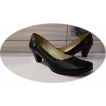 Eleganckie Czółenka Skórzane 41 c. czarne 5,5 cm