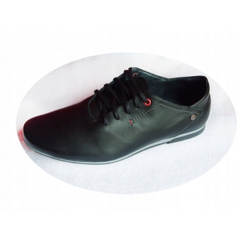 Męskie Buty Skórzane CZARNE 44