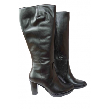 Eleganckie Kozaki Skóra Szeroka Cholewka 46 cm 39