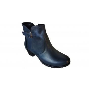 Botki skórzane z obcasem 5,5cm, nr. 40 - szary