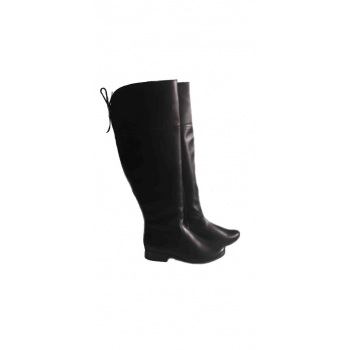 Eleganckie Kozaczki Skórzane Muszkieterki