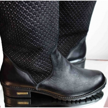 Ażurowe Skórzane Kozaki 39