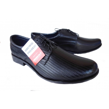 Buty Skórzane Męskie H TĘGOŚĆ Czarne 42