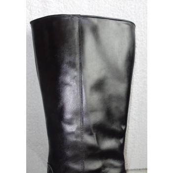Eleganckie skórzane Kozaki - szeroka cholewka 49 cm