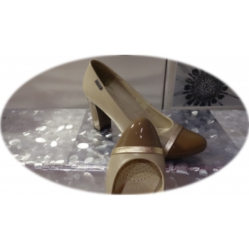 Eleganckie czółenka damskie - beż 7,5cm, nr. 37