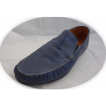 Buty męskie, skóra licowa, niebieskie - rozmiar 42