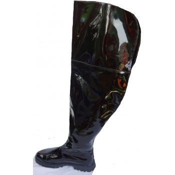 Ekskluzywne Kozaki Muszkieterki Latex, Czarne, 47cm