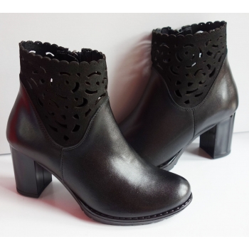Eleganckie botki skórzane G czarny 39