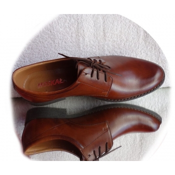Eleganckie Buty Męskie Koniak Tegość G 1/2 44