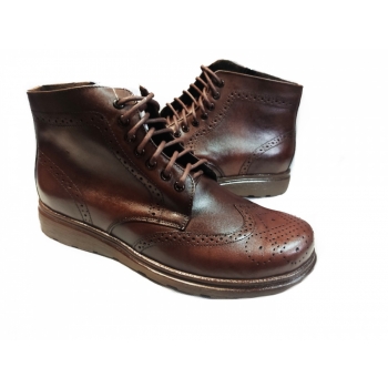 Bardzo szerokie buty męskie - kozaki brąz 3xH 45