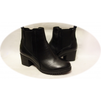 Botki damskie czarne, skóra licowa, obcas 5cm, roz. 36