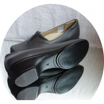 Eleganckie Mokasyny Skórzane - Szare - 36