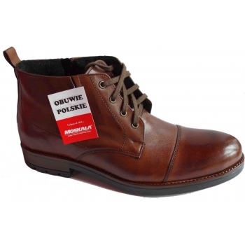 Trzewiki męskie ze skóry -40% (brąz 45)