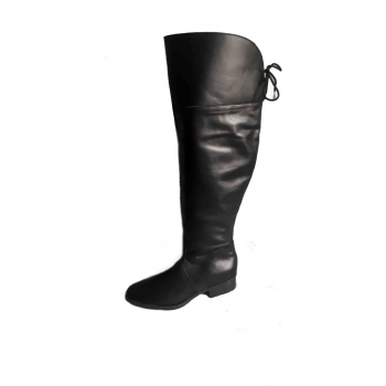 MUSZKIETERKI Skóra Naturalna | szeroka cholewka | 49 cm | czarne