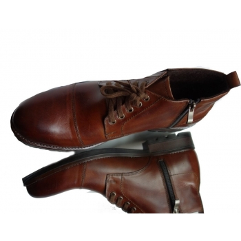 Skórzane sztyblety męskie brąz nr 42