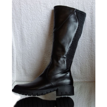 Kozaki Damskie Skóra CZARNE 45