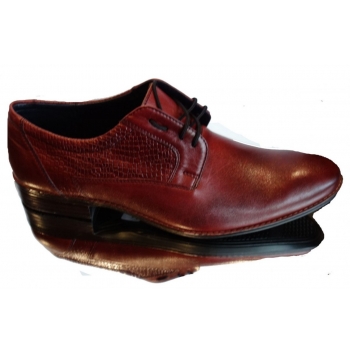 Eleganckie skórzane półbuty bordo 41