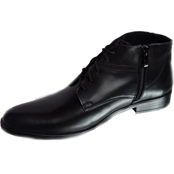 Eleganckie skórzane trzewiki męskie, czarne, rozmiar 39