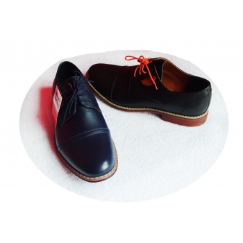 Eleganckie męskie buty skórzane, granat, roz. 43