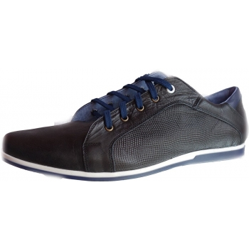 Eleganckie męskie skórzane buty - Granatowe