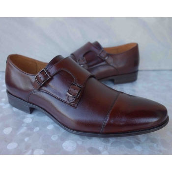 Eleganckie półbuty męskie Moskała - Brąz 44