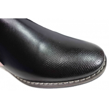 Szersze męskie kozaki skórzane, czarne 39