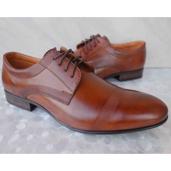 Eleganckie Skórzane Półbuty BRĄZ 41
