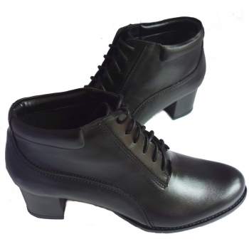 SKÓRZANE BOTKI szerokie tęg 2X H OBCAS 5,5 cm 41 - Botki Damskie z Naturalnej Skóry, Szerokie na Podeszwie, Czarne