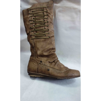 Płaskie Kozaki Brąz Eco-Skóra 39