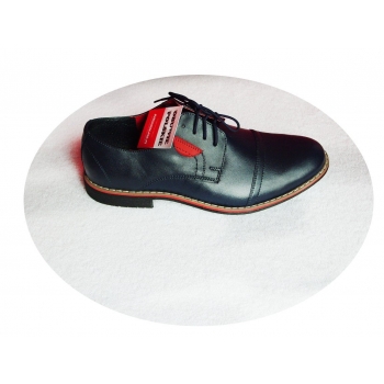 Eleganckie męskie buty skórzane - Granat 42