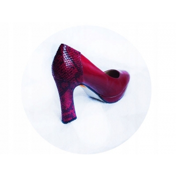 Eleganckie czerwone czółenka 10 cm (36)
